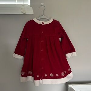 Hanna Andersson Red Holiday Christmas Snowflake Fancy Corduroy Dress Coat 18-24